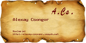 Alexay Csongor névjegykártya